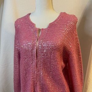 GAP Fully beaded pink cardigan sweater